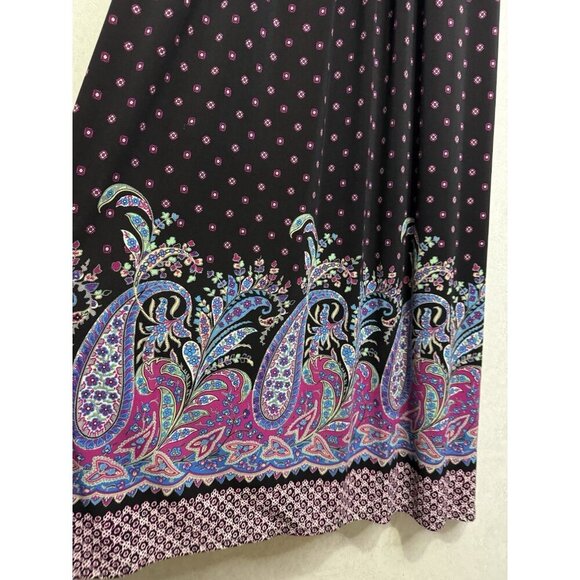 American Living Floral Paisley Purple Maxi Dress Strappy Beaded Beach Boho Sz 4 - Picture 9 of 14
